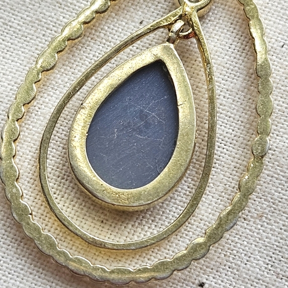 Gold over sterling CZ & druzy pendant - Picture 7 of 10